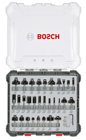 Picture of Bosch 30 pcs Wood Bit Set for 6mm Shank Router