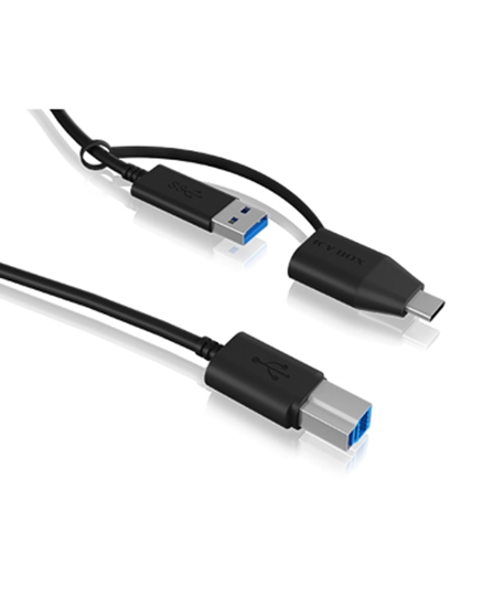 Изображение ICY BOX IB-CB032 USB cable 1 m USB 3.2 Gen 1 (3.1 Gen 1) USB B USB A Black