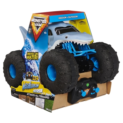 Attēls no Monster Jam , Official Megalodon STORM All-Terrain Remote Control Monster Truck, 1:15 Scale