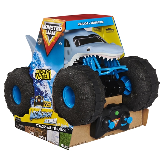 Изображение Monster Jam , Official Megalodon STORM All-Terrain Remote Control Monster Truck, 1:15 Scale