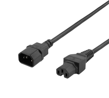 Attēls no Deltaco DEL-116C power cable Black 3 m C15 coupler C14 coupler