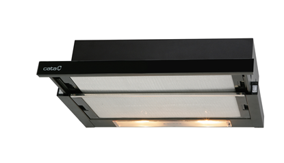 Изображение CATA | Hood | TF 2003 600 GBK | Telescopic | Energy efficiency class C | Width 60 cm | 390 m³/h | Mechanical control | LED | Black Glass