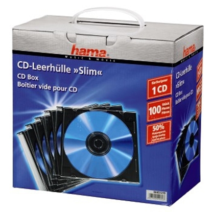 Picture of 1x100 Hama Slim CD Jewel Case black                      51270