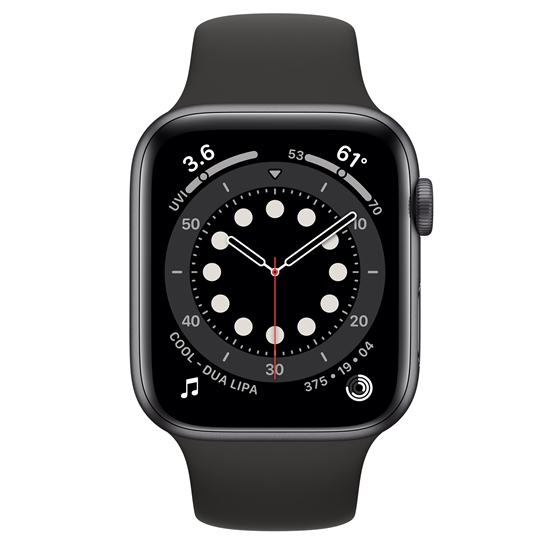 Изображение Apple Watch Series 6 44mm Aluminium GPS Space Gray (lietots, stāvoklis B)
