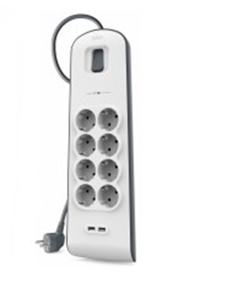 Изображение Belkin BSV804VF2M surge protector White 8 AC outlet(s) 2 m