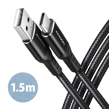 Picture of BUCM-AM15AB Kabel USB-C - USB-A, 1.5m, USB 2.0, 3A, ALU, oplot, Czarny