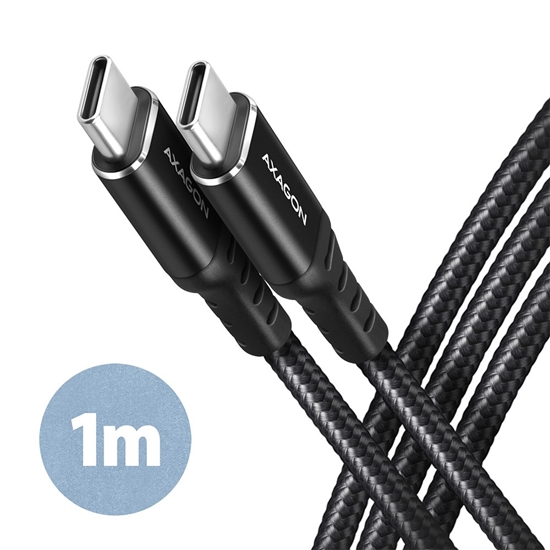 Picture of BUCM-CM10AB Kabel USB-C - USB-C 2.0, 1m, PD 60W, 3A, ALU, oplot Czarny