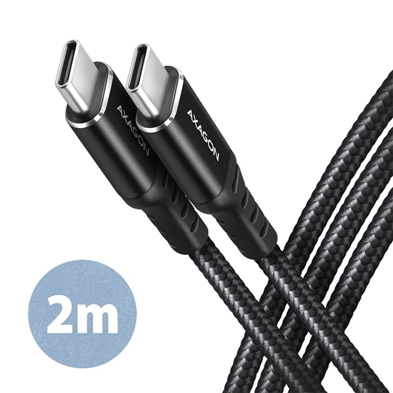 Picture of BUCM-CM20AB Kabel USB-C - USB-C 2.0, 2m, PD 60W, 3A, ALU, oplot Czarny