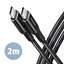 Attēls no BUCM-CM20AB Kabel USB-C - USB-C 2.0, 2m, PD 60W, 3A, ALU, oplot Czarny