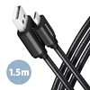 Изображение BUMM-AM15AB Kabel MicroUSB - USB-A, 1.5m, USB 2.0, 2.4A, ALU, oplot, Czarny