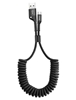 Picture of Spiralinis kabelis USB2.0 A kištukas - USB C kištukas 1.0m juodas, juodas