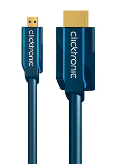 Picture of ClickTronic 2m Micro-HDMI Adapter HDMI cable HDMI Type D (Micro) HDMI Type A (Standard) Blue