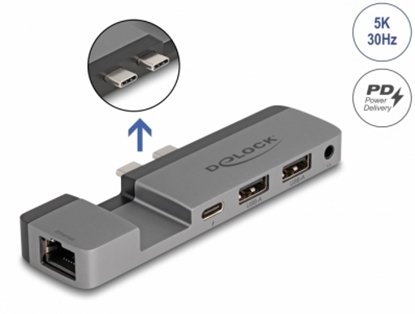 Attēls no Delock Docking Station for MacBook Pro / MacBook Air Thunderbolt™ 4 with 5K Resolution / 100 W PD / 10 Gbps Hub / LAN / Audio