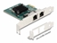 Attēls no Delock PCI Express x1 Card to 2 x RJ45 Gigabit LAN BCM