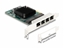 Attēls no Delock PCI Express x1 Card to 4 x RJ45 Gigabit LAN BCM