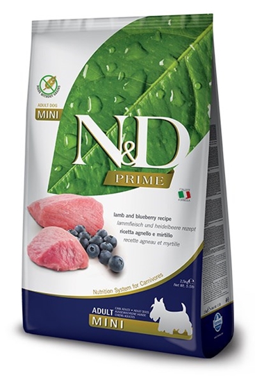 Изображение FARMINA N&D PRIME DOG LAMB AND BLUEBERRY ADULT MINI 800g