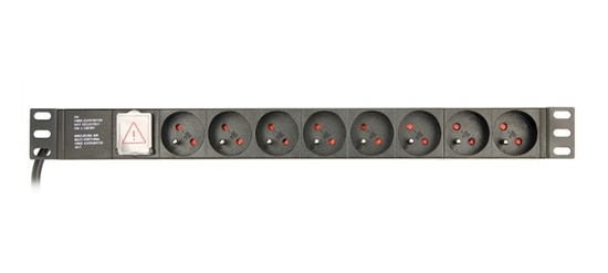 Picture of Gembird EG-PDU-014-FC14 power distribution unit (PDU) 8 AC outlet(s) 1U Black