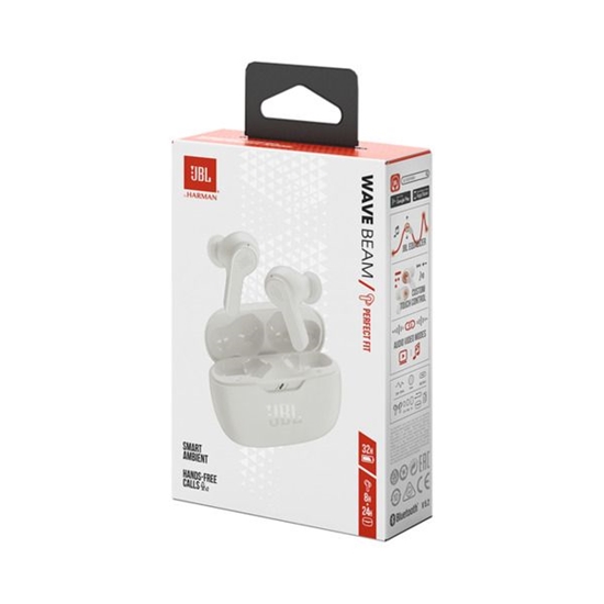 Изображение JBL wireless earbuds Wave Beam, white