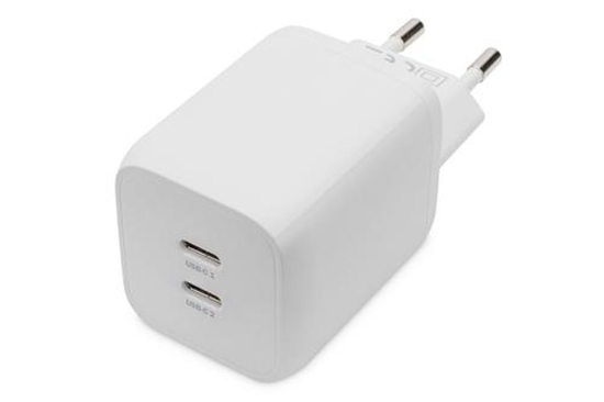 Изображение DIGITUS 2-Port USB-C Mini Charge 65W 2x USB-C 45W+20W, white