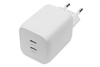 Picture of DIGITUS 2-Port USB-C Mini Charge 65W 2x USB-C 45W+20W, white