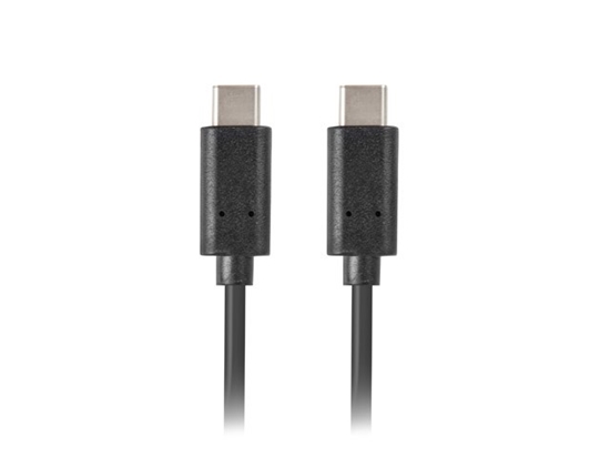 Изображение Lanberg CA-CMCM-10CU-0010-BK kabel USB 2.0 1m USB-C M/M Black