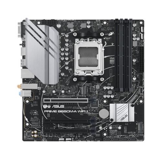 Изображение Mainboard|ASUS|AMD B650|Micro-ATX|Memory DDR5|Memory slots 4|3xPCI-Express 4.0 16x|2xM.2|1x15pin D-sub|1xHDMI|1xDisplayPort|4xUSB 2.0|4xUSB 3.2|1xPS/2|1xRJ45|3xAudio port|PRIMEB650M-AWIFIII