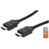 Picture of Manhattan HDMI Cable with Ethernet, 4K@60Hz (Premium High Speed), 5m, Male to Male, Black, Equivalent to HDMM5MP, Ultra HD 4k x 2k, Fully Shielded, Gold Plated Contacts, Lifetime Warranty, Polybag