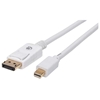 Picture of Manhattan Mini DisplayPort 1.2 to DisplayPort Cable, 4K@60Hz, 2m, Male to Male, White, Equivalent to MDP2DPMM2MW, Lifetime Warranty, Polybag