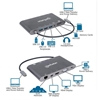 Picture of Manhattan USB-C Dock/Hub with Card Reader, Ports (x8): USB-C to HDMI, Audio 3.5mm, Ethernet, Mini DisplayPort, USB-A (x3) and USB-C, With Power Delivery (60W) to USB-C Port (Note add USB-C wall charger and USB-C cable needed), All Ports can be used at the