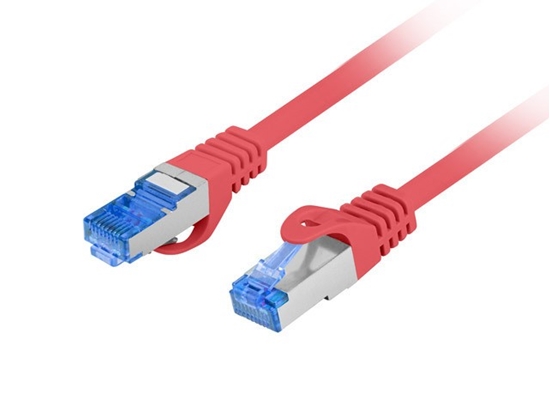 Изображение Patchcord kat.6a S/FTP LSZH CCA 0.25m czerwony fluke 