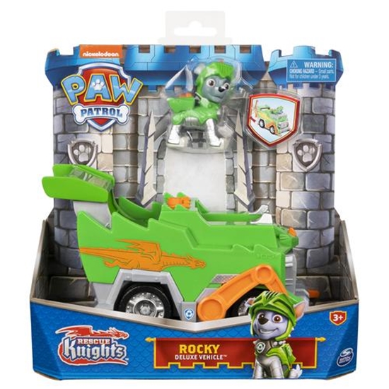 Picture of PAW Patrol Rescue Knights Rocky Transforming Toy Car with Collectible Action Figure