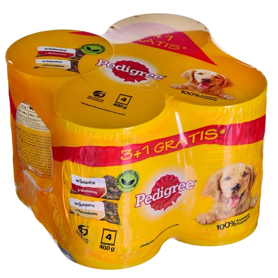 Изображение PEDIGREE Beef and chicken with jelly - Wet dog food - 4x400 g