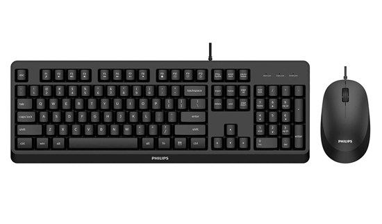 Picture of Philips 2000 series SPT6207BL/00 keyboard Mouse included USB QWERTY English Black