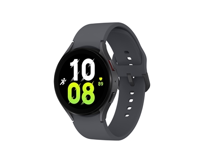 Attēls no Samsung Galaxy Watch5 3.56 cm (1.4") OLED 44 mm Digital 450 x 450 pixels Touchscreen 4G Graphite Wi-Fi GPS (satellite)