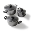 Attēls no Stoneline | 3-pcs Pot Set with glass lids | 6932 | Yes | 1.5+2.5+4.5 L | 16/20/24 cm | Aluminium | Anthracite | Lid included