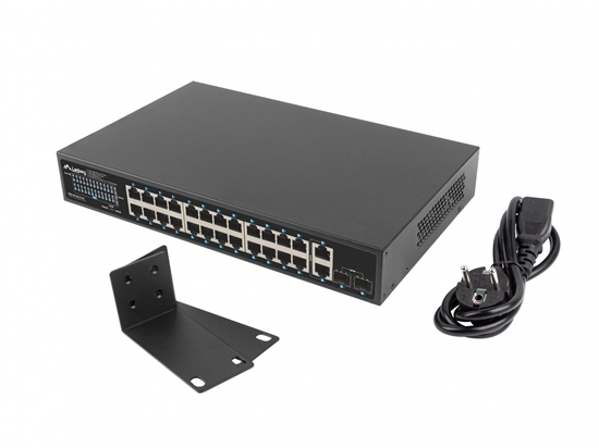 Изображение LANBERG switch PoE+ 24x 1GB 2x SFP 250W