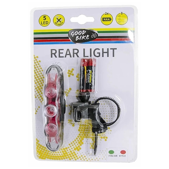 Изображение Velo lukturis LEMMING 5LED, sarkans, 2xAAA komplektā