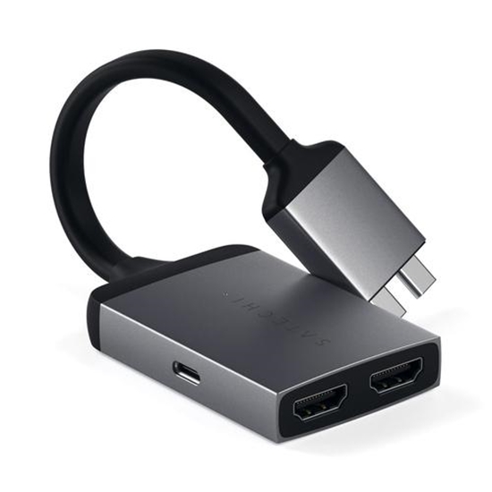 Picture of Adapter USB Satechi USB-C Dual - HDMI x2 Srebrny  (ST-TCDHAS)