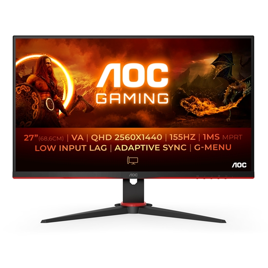 Изображение AOC G2 Q27G2E/BK computer monitor 68.6 cm (27") 2560 x 1440 pixels Quad HD Black, Red