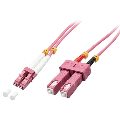 Attēls no Lindy 46364 fibre optic cable 10 m LC SC OM4 Pink