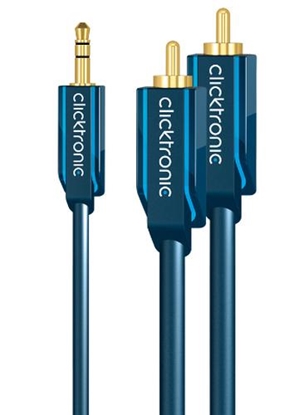 Picture of ClickTronic 10m MP3 Adapter audio cable 3.5mm 2 x RCA Blue