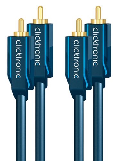 Picture of ClickTronic 2m Stereo Audio audio cable 2 x RCA Blue