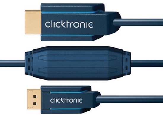 Picture of ClickTronic 70726 video cable adapter 20 m HDMI DisplayPort Blue