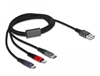 Picture of Delock USB Charging Cable 3 in 1 for Lightning™ / Micro USB / USB Type-C™ 1 m 3-coloured