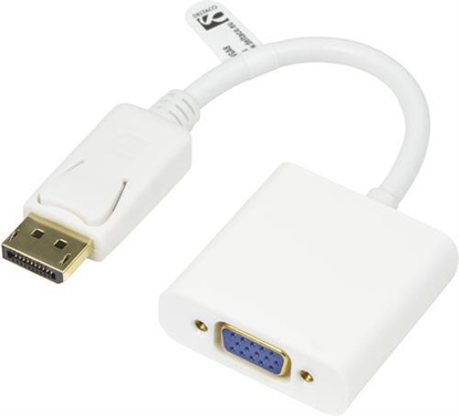 Attēls no Deltaco DP-VGA8 video cable adapter 0.2 m DisplayPort VGA (D-Sub) White