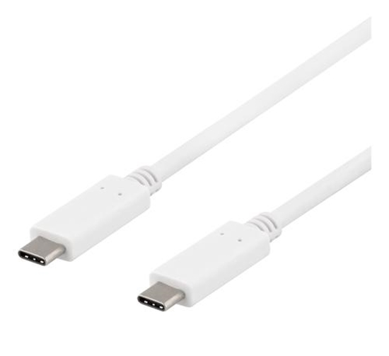 Picture of Deltaco USBC-1407 USB cable 1 m USB 3.2 Gen 2 (3.1 Gen 2) White