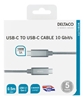 Изображение Mob. telefono kabelis DELTACO USB 3.1, "C-C", 0.5m, sidabrinė / USBC-1416M