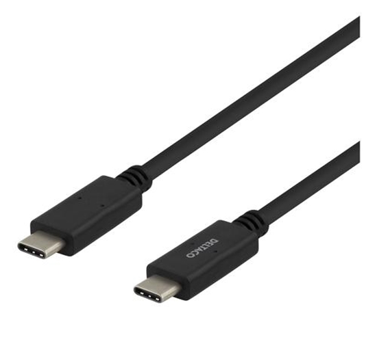 Изображение Kabelis DELTACO USB-C į USB-C, 480 Mbit/s, 3A, 2m,  juodas / USBC-2002M