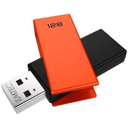 Attēls no EMTEC USB-Stick 128GB C350  USB 2.0 Brick Orange