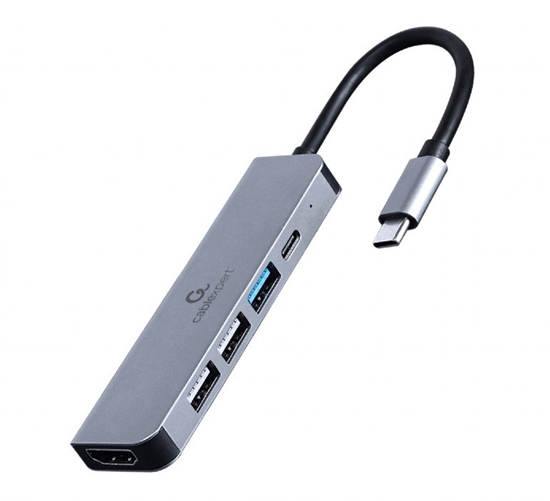 Picture of Gembird A-CM-COMBO5-03 USB Type-C 5-in-1 multi-port adapter (Hub + HDMI + PD)